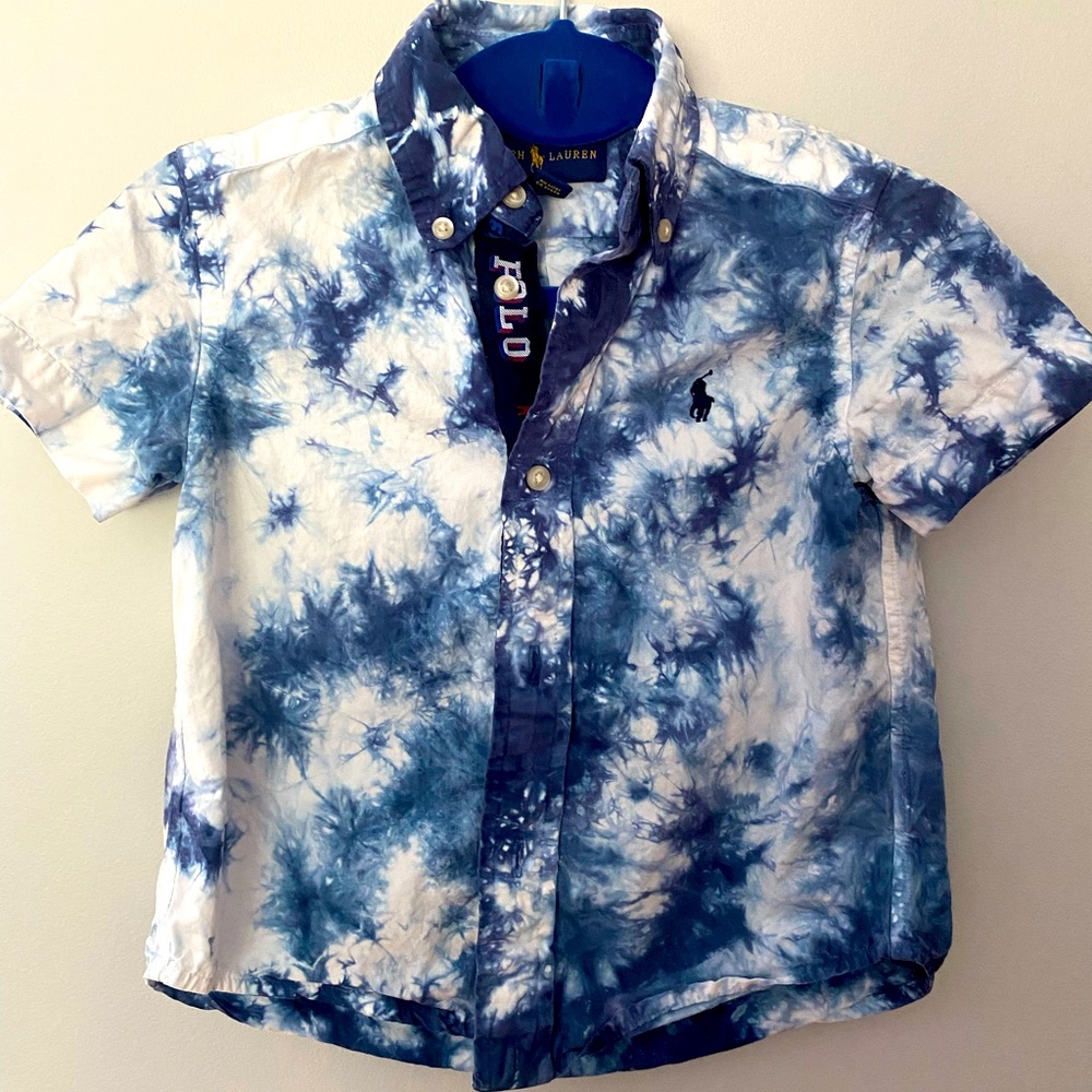 Ralph Lauren tie dye button up shirt for toddlers
